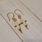 Handmade Dangle Cross Earrings, Reconstituted Howlite, Copper wire product 5